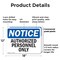 Signmission Authorized Personnel Only OSHA Notice Sign, Plastic, 18in W x 12in L, 2PK OS-2PACK-NS-P-1218-L-15277 - alternate 3